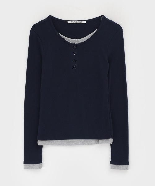 MADE] ユシアレイヤードヘンリーネック長袖Tシャツ（Tシャツ
