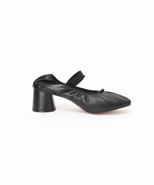GRISE5.5cmレザーギャザーバレリーナパンプス（パンプス