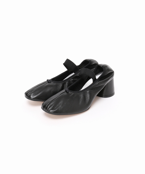 GRISE5.5cmレザーギャザーバレリーナパンプス（パンプス