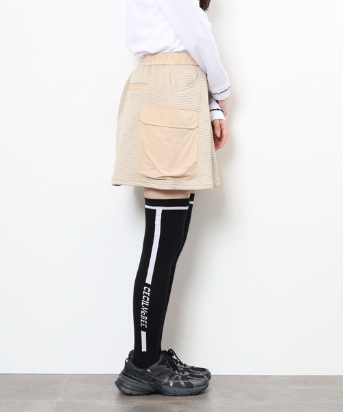 CECIL McBEE（セシルマクビー）の「MESSAGE　CARGO　SKIRT（スカート・レディース・ブラック/ベージュ・2(M)/1(S)）」の6枚目の写真