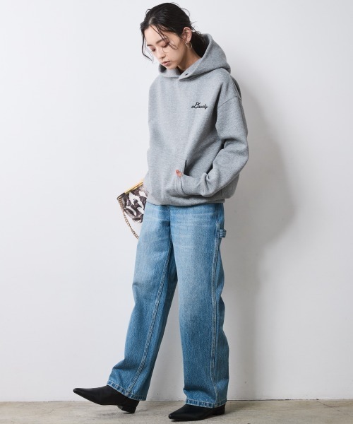 CHIC STYLE(シックスタイル)の「裏起毛フーディスウェット<大きいサイズ有>シックスタイル(パーカー・レディース・杢グレー/ボルドー・LL/3L/4L/5L/M/L)」の7枚目の写真