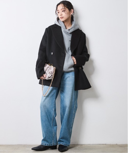 CHIC STYLE(シックスタイル)の「裏起毛フーディスウェット<大きいサイズ有>シックスタイル(パーカー・レディース・杢グレー/ボルドー・LL/3L/4L/5L/M/L)」の8枚目の写真