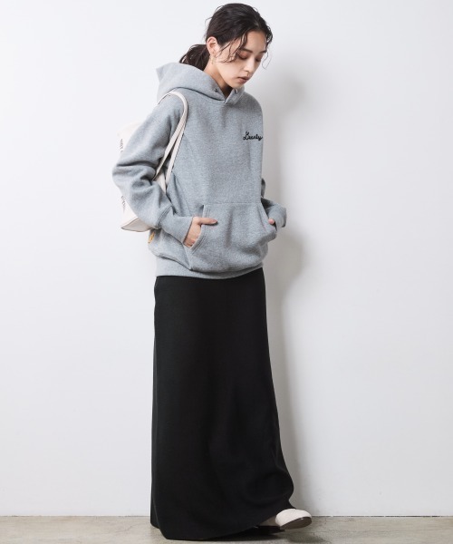 CHIC STYLE(シックスタイル)の「裏起毛フーディスウェット<大きいサイズ有>シックスタイル(パーカー・レディース・杢グレー/ボルドー・LL/3L/4L/5L/M/L)」の9枚目の写真