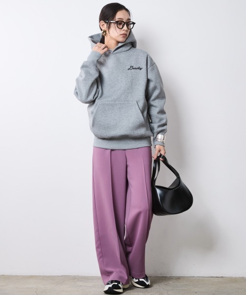 CHIC STYLE(シックスタイル)の「裏起毛フーディスウェット<大きいサイズ有>シックスタイル(パーカー・レディース・杢グレー/ボルドー・LL/3L/4L/5L/M/L)」の11枚目の写真