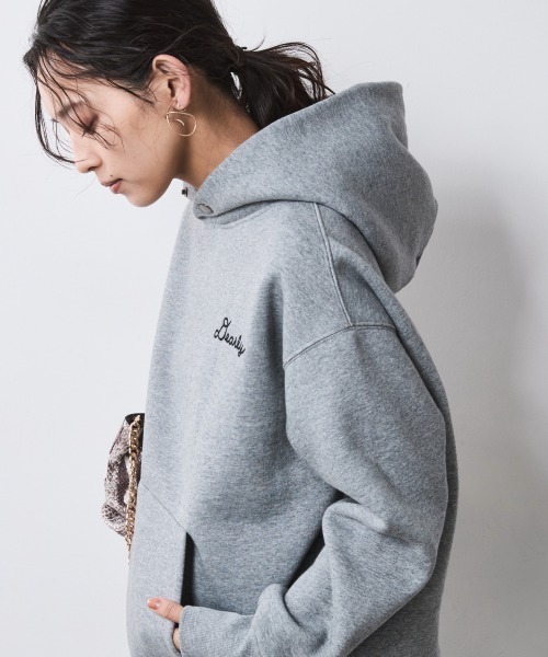 CHIC STYLE(シックスタイル)の「裏起毛フーディスウェット<大きいサイズ有>シックスタイル(パーカー・レディース・杢グレー/ボルドー・LL/3L/4L/5L/M/L)」の13枚目の写真