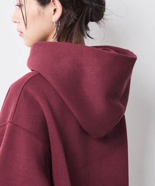 CHIC STYLE(シックスタイル)の「裏起毛フーディスウェット<大きいサイズ有>シックスタイル(パーカー・レディース・杢グレー/ボルドー・LL/3L/4L/5L/M/L)」の14枚目の写真
