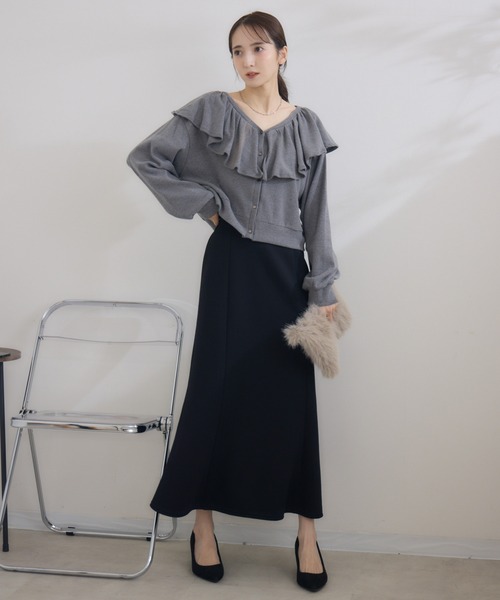 RU.TI.LE(ルチル)の「【RU.TI.LE】 ネックフリルカットカーディガン(カーディガン/ボレロ・レディース・チャコールグレー/ブラック・MEDIUM)」の22枚目の写真