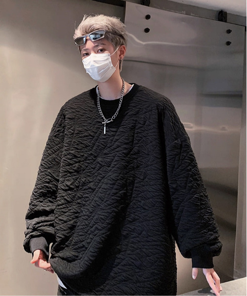 FVLMEN(フルメン)の「【FVLMEN】crease effect longsleeve crewneck tee/シワ加工 ロングスリーブ クルーネック T(Tシャツ/カットソー・メンズ・チャコールグレー/ホワイト/ブラック・MEDIUM/LARGE/X-LARGE)」の16枚目の写真