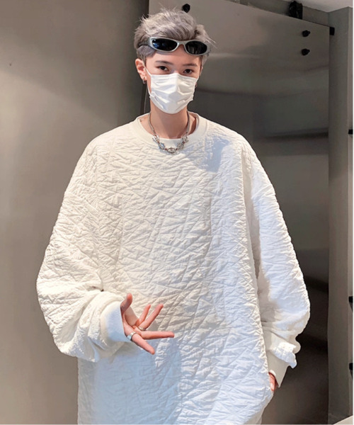 FVLMEN(フルメン)の「【FVLMEN】crease effect longsleeve crewneck tee/シワ加工 ロングスリーブ クルーネック T(Tシャツ/カットソー・メンズ・チャコールグレー/ホワイト/ブラック・MEDIUM/LARGE/X-LARGE)」の14枚目の写真