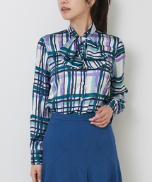 NARACAMICIE | 【NARACAMICIE】【セットアップ対応】ビッグチェック柄サテンボウタイ長袖ブラウス(シャツ/ブラウス)