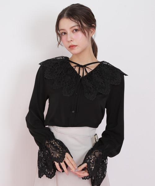 JILL by JILL STUART(ジルバイジルスチュアート)の「◇レース衿ブラウス(シャツ/ブラウス・レディース・ホワイト/ブラック・FREE)」の14枚目の写真