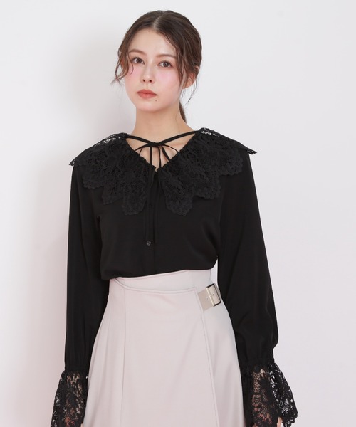 JILL by JILL STUART(ジルバイジルスチュアート)の「◇レース衿ブラウス(シャツ/ブラウス・レディース・ホワイト/ブラック・FREE)」の16枚目の写真