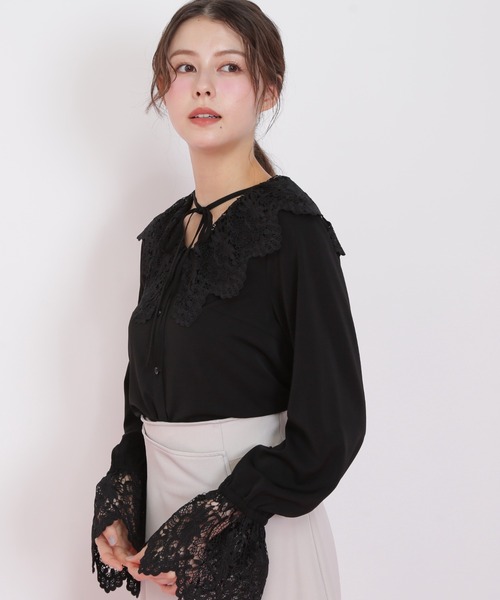 JILL by JILL STUART(ジルバイジルスチュアート)の「◇レース衿ブラウス(シャツ/ブラウス・レディース・ホワイト/ブラック・FREE)」の17枚目の写真