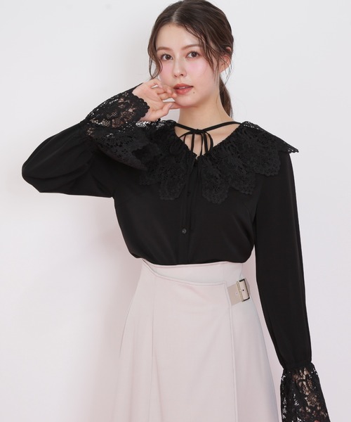 JILL by JILL STUART(ジルバイジルスチュアート)の「◇レース衿ブラウス(シャツ/ブラウス・レディース・ホワイト/ブラック・FREE)」の15枚目の写真