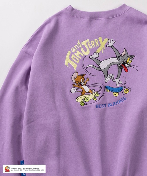 Tom&Jerry(トムアンドジェリー)の「【72】【TOM&JERRY/トムとジェリー】スケボー バックプリント 裏起毛 スウェット(スウェット・メンズ・アッシュグレー/ブルー/ブラック/ライトパープル・M/L/XL)」の4枚目の写真