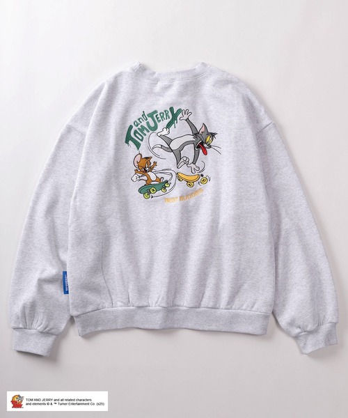 Tom&Jerry(トムアンドジェリー)の「【72】【TOM&JERRY/トムとジェリー】スケボー バックプリント 裏起毛 スウェット(スウェット・メンズ・アッシュグレー/ブルー/ブラック/ライトパープル・M/L/XL)」の6枚目の写真