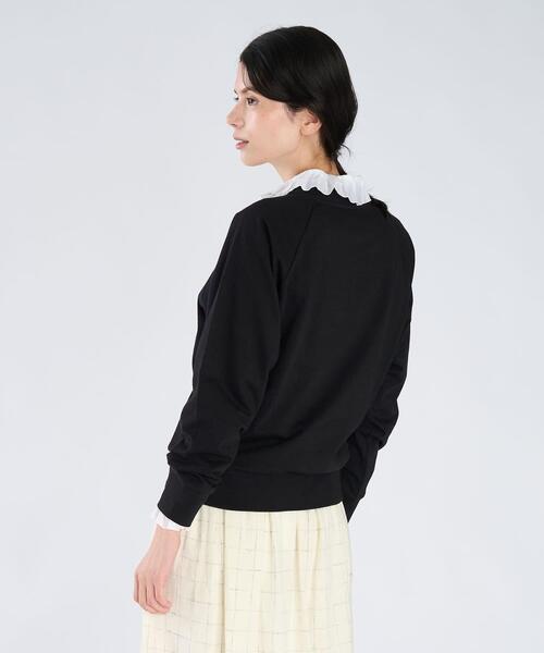 agnes b.(アニエスベー)の「刺繍 コットン 長袖 スウェット ”Senga”(スウェット・レディース・ブラック・1/2/3)」の4枚目の写真