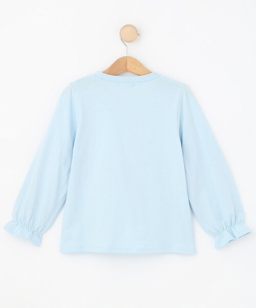 SHOO・LA・RUE（シューラルー）の「【100-150cm】オーガンジーモチーフ使いロンT（Tシャツ/カットソー・キッズ・パープル/グリーン系/オフホワイト/サックスブルー・10/11/12/13/14/15 ）」の7枚目の写真