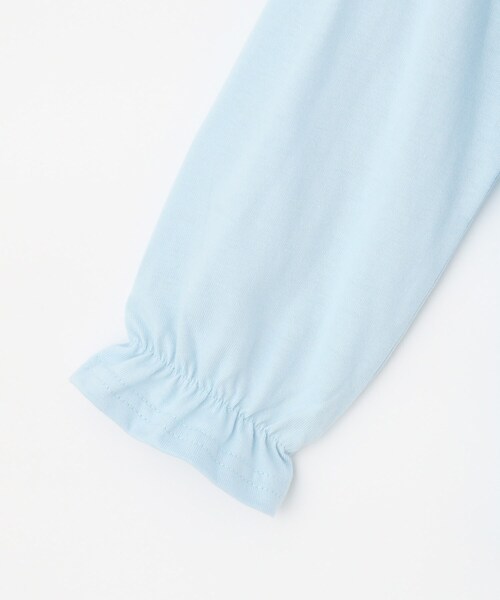 SHOO・LA・RUE（シューラルー）の「【100-150cm】オーガンジーモチーフ使いロンT（Tシャツ/カットソー・キッズ・パープル/グリーン系/オフホワイト/サックスブルー・10/11/12/13/14/15 ）」の8枚目の写真