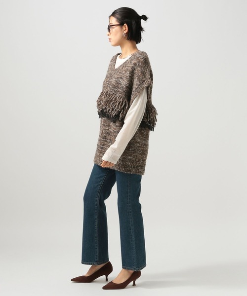 BAYFLOW（ベイフロー）の「フリンジニットベスト（ベスト・レディース・オフホワイト/グレー/ブラウン・FREE）」の6枚目の写真