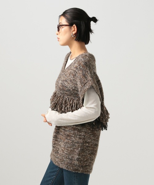 BAYFLOW（ベイフロー）の「フリンジニットベスト（ベスト・レディース・オフホワイト/グレー/ブラウン・FREE）」の8枚目の写真