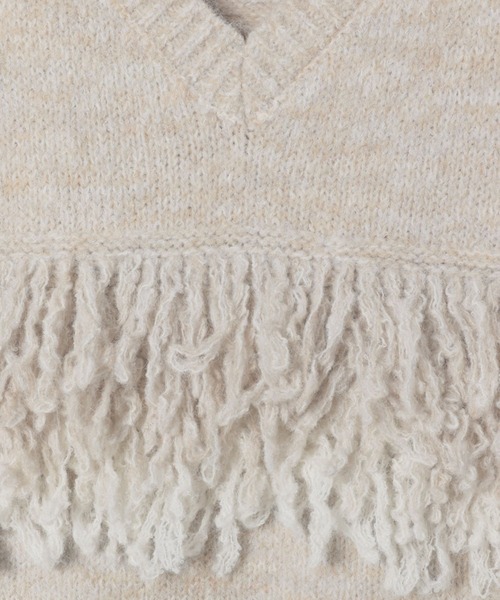 BAYFLOW（ベイフロー）の「フリンジニットベスト（ベスト・レディース・オフホワイト/グレー/ブラウン・FREE）」の14枚目の写真