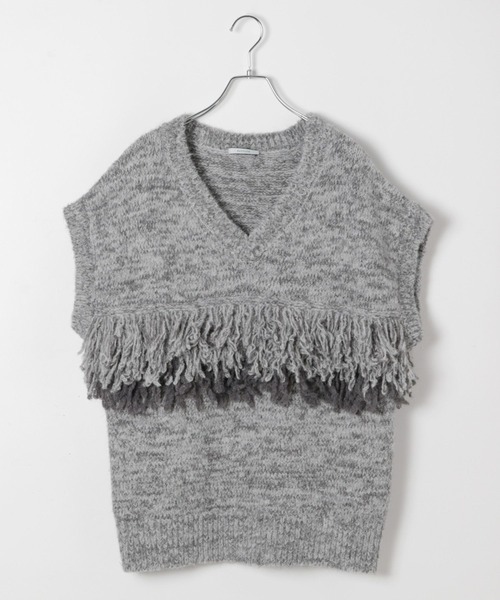 BAYFLOW（ベイフロー）の「フリンジニットベスト（ベスト・レディース・オフホワイト/グレー/ブラウン・FREE）」の17枚目の写真