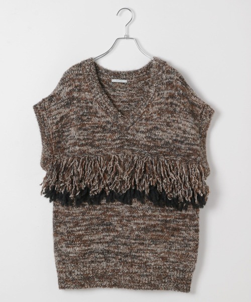 BAYFLOW（ベイフロー）の「フリンジニットベスト（ベスト・レディース・オフホワイト/グレー/ブラウン・FREE）」の19枚目の写真