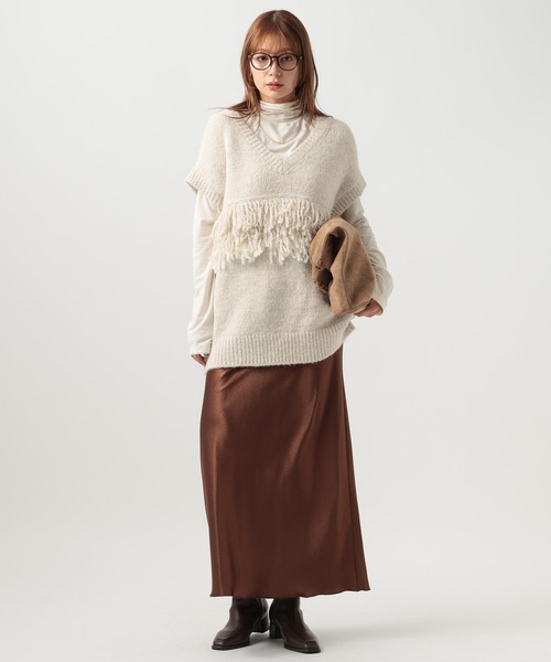 BAYFLOW（ベイフロー）の「フリンジニットベスト（ベスト・レディース・オフホワイト/グレー/ブラウン・FREE）」の22枚目の写真