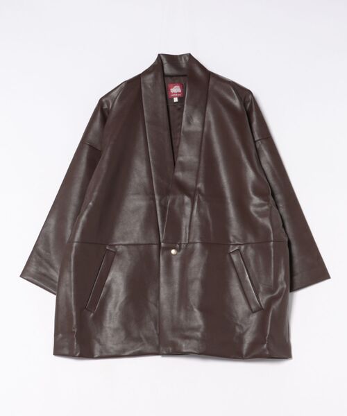 カヤ（カヤ）の「【カヤ】寒のつくり革メンズアウター（その他アウター・メンズ・エンジ/スミクロ/ブラウン・FREE）」の3枚目の写真