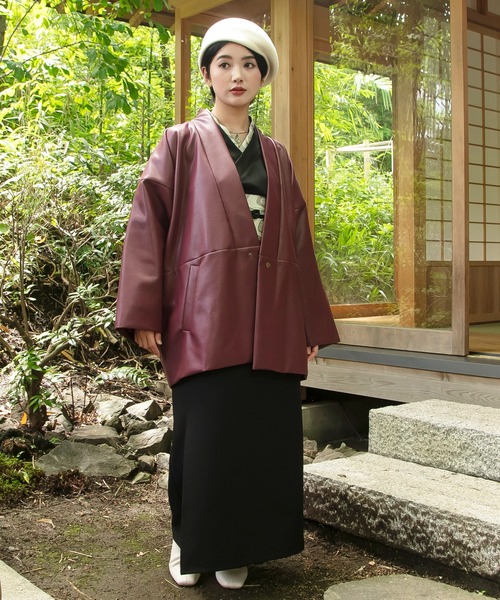 カヤ（カヤ）の「【カヤ】寒のつくり革メンズアウター（その他アウター・メンズ・エンジ/スミクロ/ブラウン・FREE）」の10枚目の写真