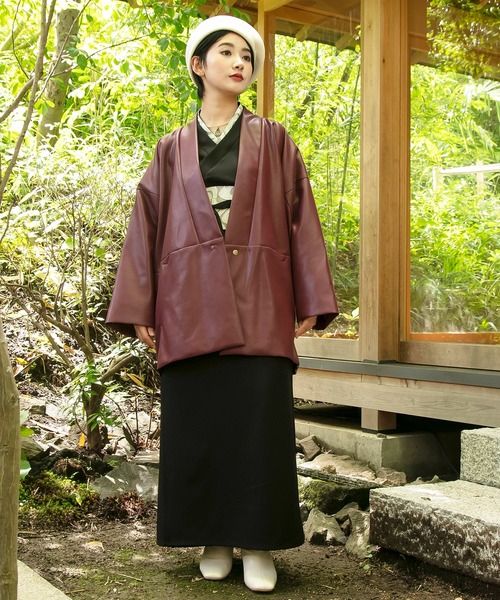 カヤ（カヤ）の「【カヤ】寒のつくり革メンズアウター（その他アウター・メンズ・エンジ/スミクロ/ブラウン・FREE）」の11枚目の写真