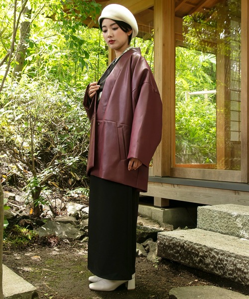 カヤ（カヤ）の「【カヤ】寒のつくり革メンズアウター（その他アウター・メンズ・エンジ/スミクロ/ブラウン・FREE）」の14枚目の写真