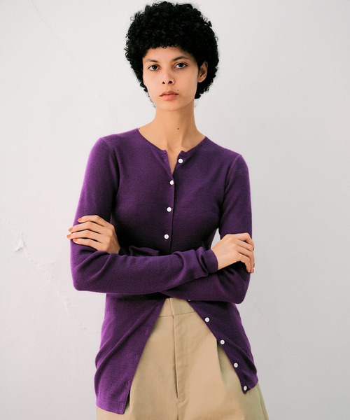 NOISE MAKER(ノイズメーカー)の「クルーネックミディ丈カーディガン(カーディガン/ボレロ・レディース・ブラック/レッド/ブラウン/パープル/グレー・FREE)」の4枚目の写真