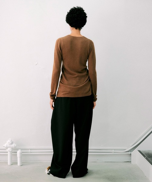 NOISE MAKER(ノイズメーカー)の「クルーネックミディ丈カーディガン(カーディガン/ボレロ・レディース・ブラック/レッド/ブラウン/パープル/グレー・FREE)」の19枚目の写真