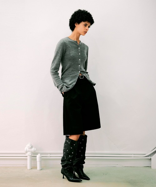 NOISE MAKER(ノイズメーカー)の「クルーネックミディ丈カーディガン(カーディガン/ボレロ・レディース・ブラック/レッド/ブラウン/パープル/グレー・FREE)」の14枚目の写真