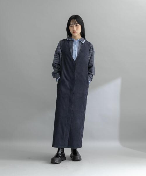 WEB限定』コーデュロイクロスジャンパースカート（ワンピース）｜KBF