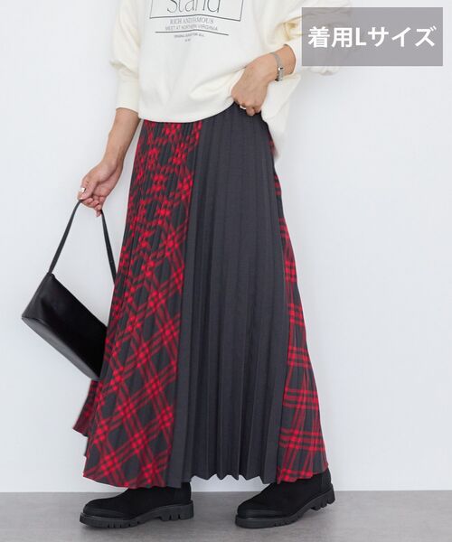 AMERICAN HOLIC（アメリカンホリック）の「【選べる丈】アソートチェックプリーツスカート（スカート・レディース・ブルー/グレー/レッド・L/M）」の17枚目の写真