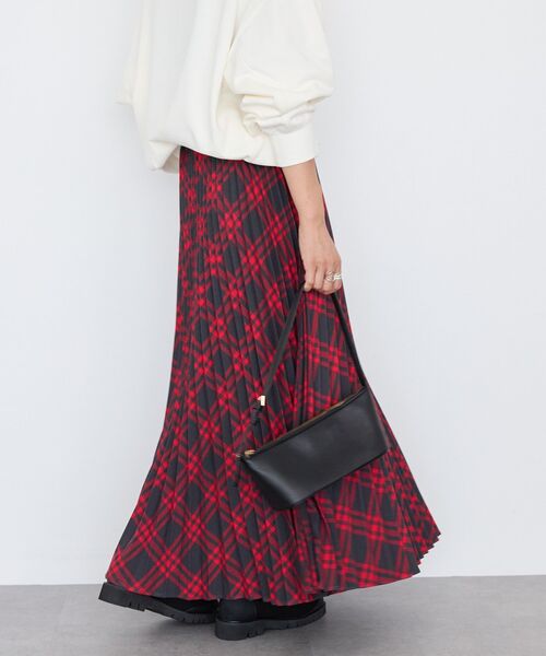 AMERICAN HOLIC（アメリカンホリック）の「【選べる丈】アソートチェックプリーツスカート（スカート・レディース・ブルー/グレー/レッド・L/M）」の2枚目の写真