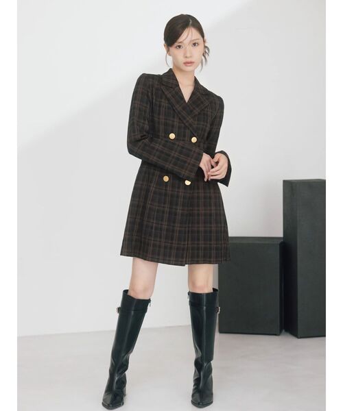 MERCURYDUO(マーキュリーデュオ)の「【WEB限定カラーあり】2WAYフィット&フレアジャケットワンピース(ワンピース・レディース・アイボリー/グレー/ダークグリーン/ブラウン/チャコールグレー・SMALL/MEDIUM)」の22枚目の写真