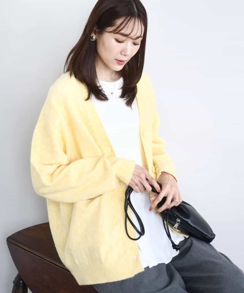 セール】ソフト起毛ニットカーディガン/洗える（カーディガン/ボレロ