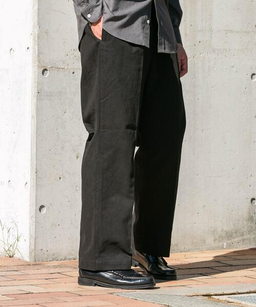 XLサイズあり』ストレッチモールスキン1タックワイドスラックス