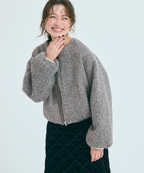 coca(coca)(コカ)の「カーリーボアブルゾン(ブルゾン・レディース・ブラック/グレー・L/M)」の12枚目の写真