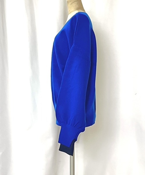 Q（キュー）の「やわもちぽわん袖配色ニット（ニット/セーター・レディース・ライム/ネイビー/ライトブルー/ライトグレー/ブルー・MEDIUM）」の11枚目の写真