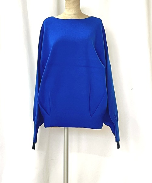 Q（キュー）の「やわもちぽわん袖配色ニット（ニット/セーター・レディース・ライム/ネイビー/ライトブルー/ライトグレー/ブルー・MEDIUM）」の12枚目の写真