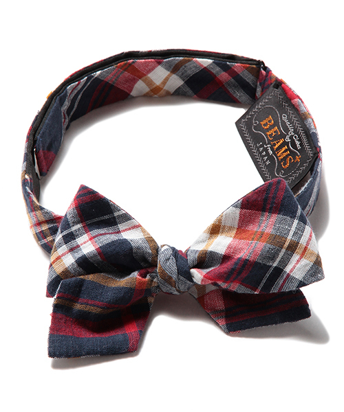 BEAMS PLUS（ビームスプラス）の「BEAMS PLUS / マドラスチェック ボウタイ（蝶ネクタイ・メンズ・ホワイト/イエロー/グリーン/ネイビー・ONE SIZE）」の3枚目の写真