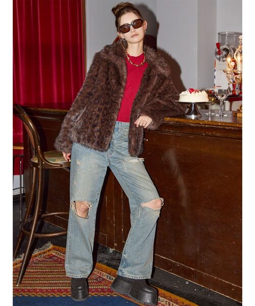 セール】レオパードフェイクファーコート（その他アウター）｜MURUA