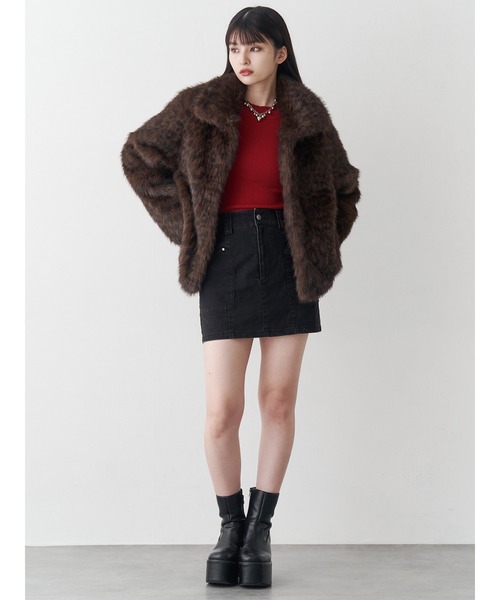 MURUA(ムルーア)の「レオパードフェイクファーコート(その他アウター・レディース・その他/その他2・FREE)」の5枚目の写真