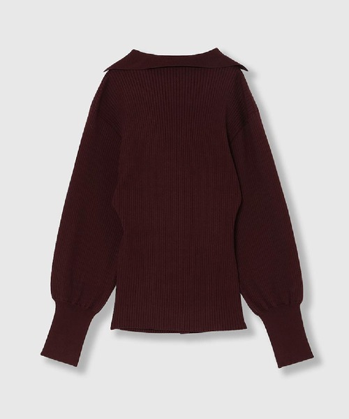 THINGS THAT MATTER（シングス ザット マター）の「TWIST POLO KNIT / ツイストポロニット（ニット/セーター・レディース・ボルドー/ブラック/オフホワイト/グレー・FREE）」の16枚目の写真
