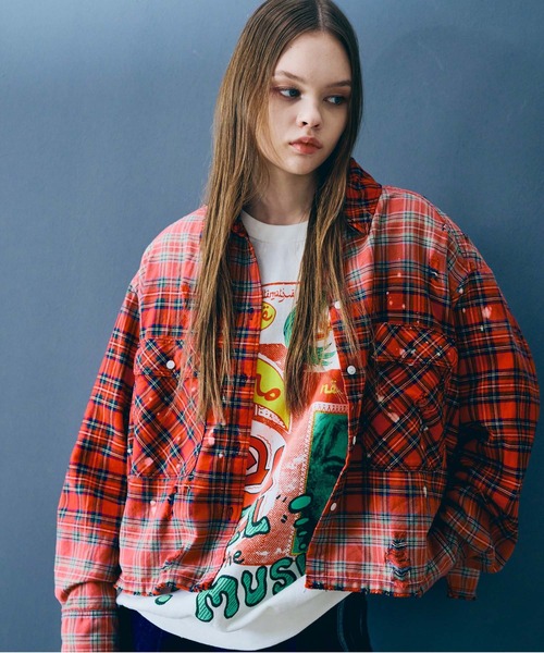 RNA（アールエヌエー）の「B2930 ハードエフェクトシャツ（シャツ/ブラウス・レディース・レッド/ネイビー・MEDIUM）」の22枚目の写真